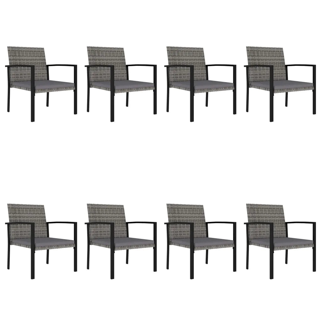 Set da Pranzo da Giardino 9 pz in Polyrattan Grigio cod mxl 36142