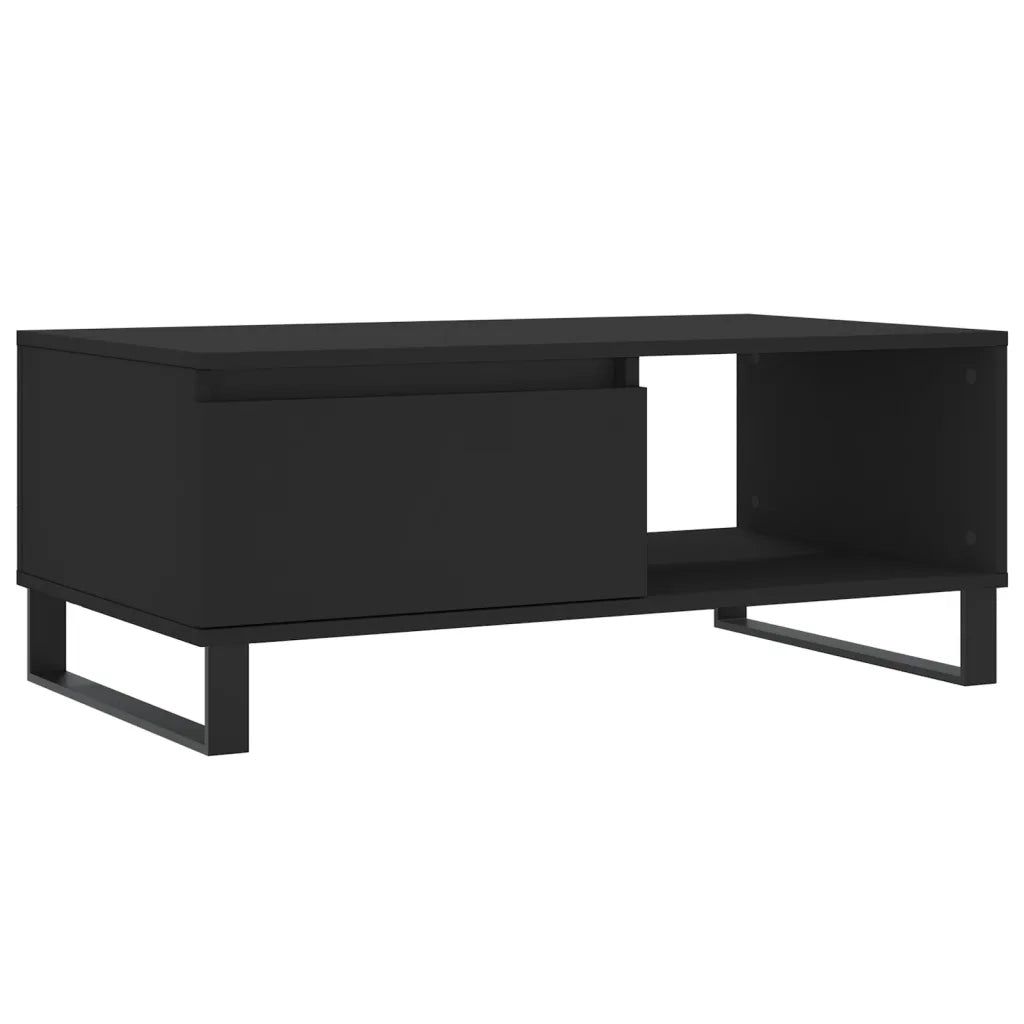 Tavolino da Salotto Nero 90x50x36,5 cm in Legno Multistrato 830573
