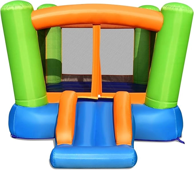 Castello Gonfiabile Per Bambini, Casa Gonfiabile con Grande Area per Saltare e Scivolo, Con Borsa di Trasporto e Kit Riparazione, Ideale Per 3 Bambini 3-10 Anni (Senza soffiatore)