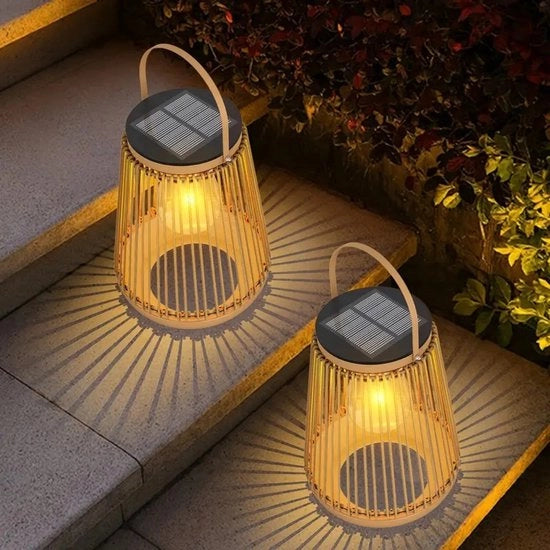 Lanterne Solari a 2 pezzi per Illuminazione Esterna - 14,2*18,5 cm - Lanterne Solari per Illuminazione Esterna - Rotonda a Rete - Adatta per Camping, Terrazza, Giardino, Patio, Veranda, Decorazione Giardino