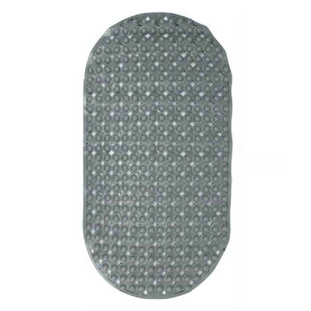 Trade Shop - Tappeto Tappetino Pvc Ovale Antiscivolo Vasca Bagno Doccia 69x36 Cm 79749 Grigio -