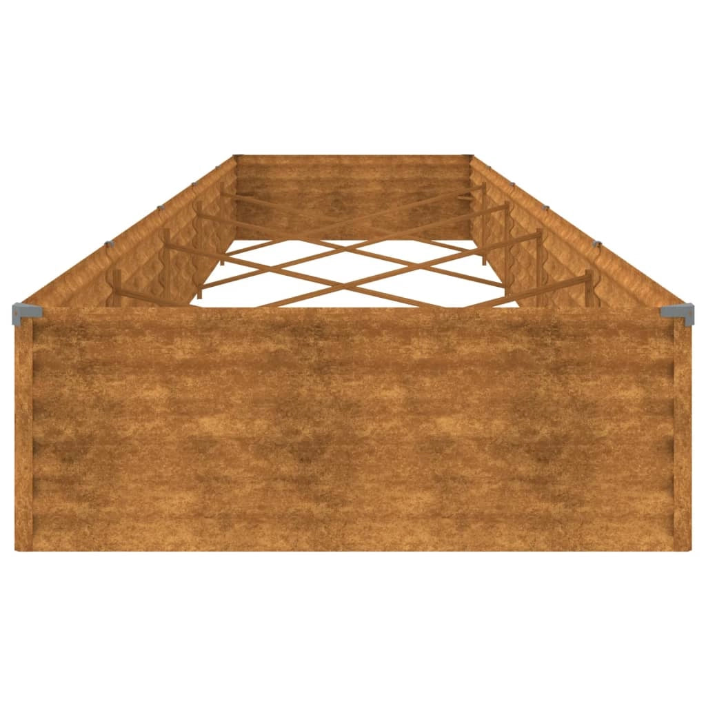 Fioriera rialzata per piante e fiori terrazza giardino 482 x 100 x 36 cm acciaio corten marrone 02_0039454