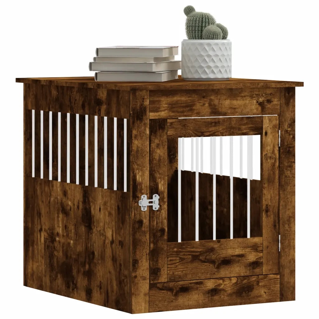 Gabbia Cani da Arredamento Rovere Fumo 64,5x80x71cm Multistrato 838334