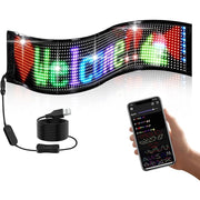 Trade Shop - Insegna A Led Programmabile Controllo App Bluetooth A Scorrimento Usb Pieghevole Auto -