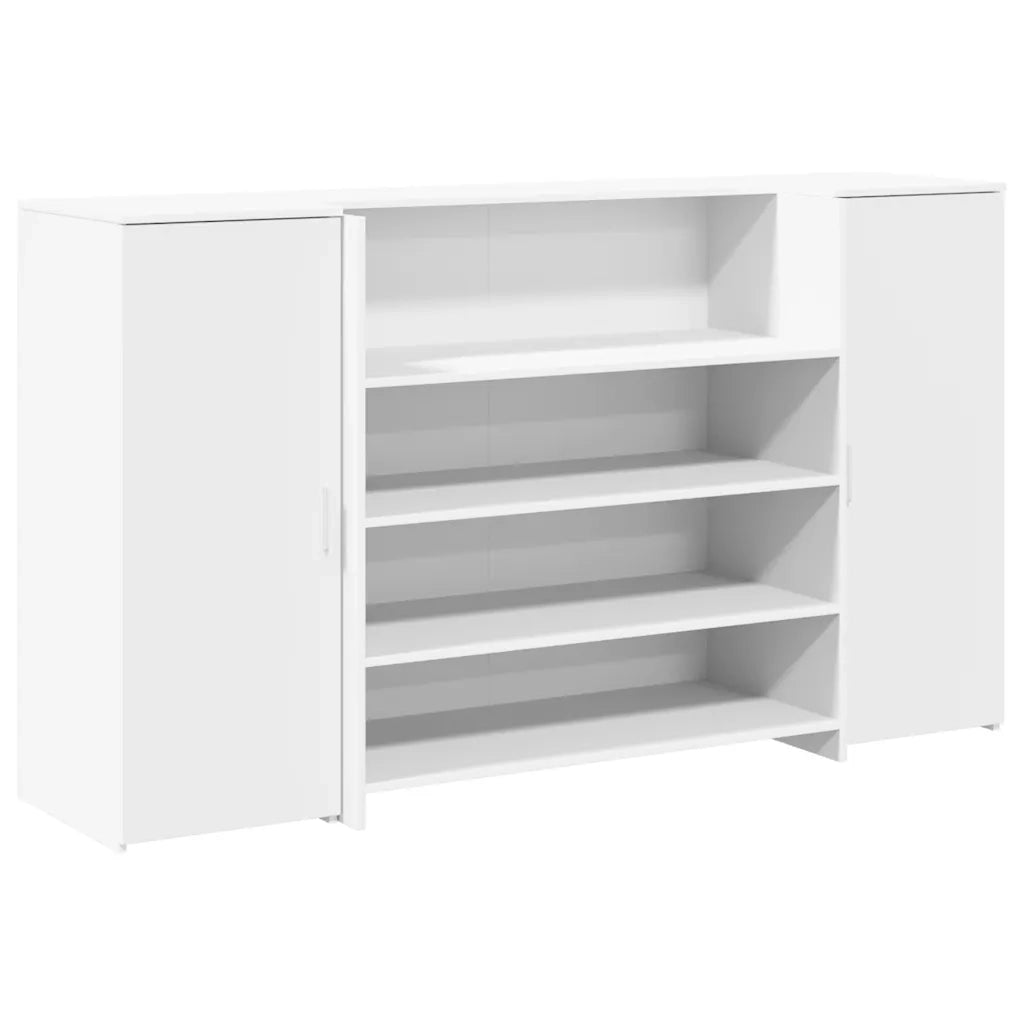 Scrivania per Reception Bianca 180x50x103,5 cm in Legno Massello 3324169