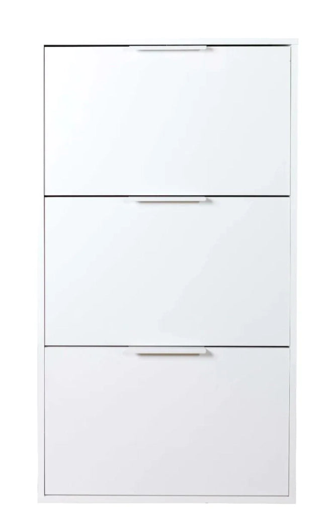 SCARPIERA 3 RIBALTE BIANCO LUCIDO DOPPIA PROFONDITA' L.65 P.25 H.119,5 cm