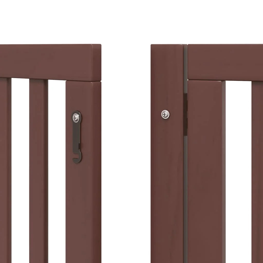 Cancelletto di sicurezza per animali domestici porta pieghevole 15 pannelli legno di pioppo marrone 02_0023210