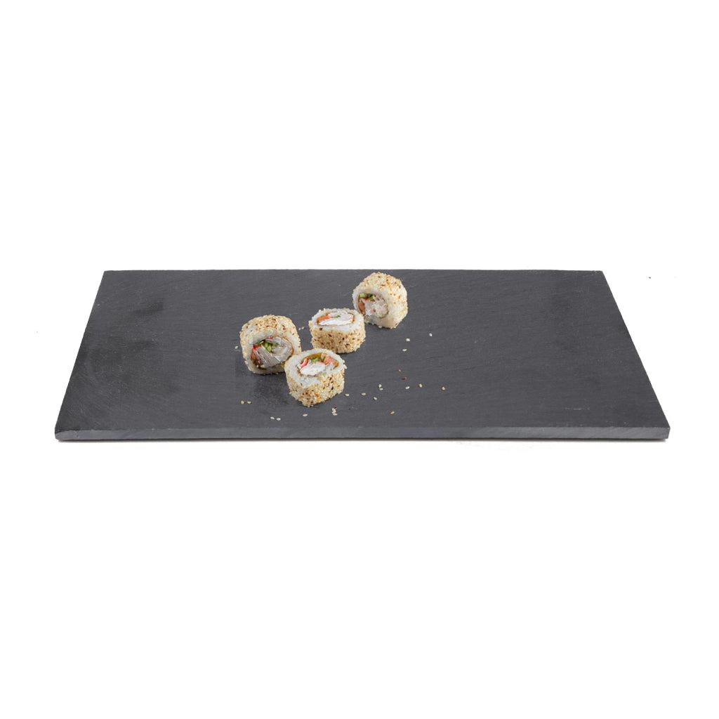 SET 4 VASSOI SOTTOPIATTI IN ARDESIA 30 X 11 CM CON PIEDINI ANTISCIVOLO