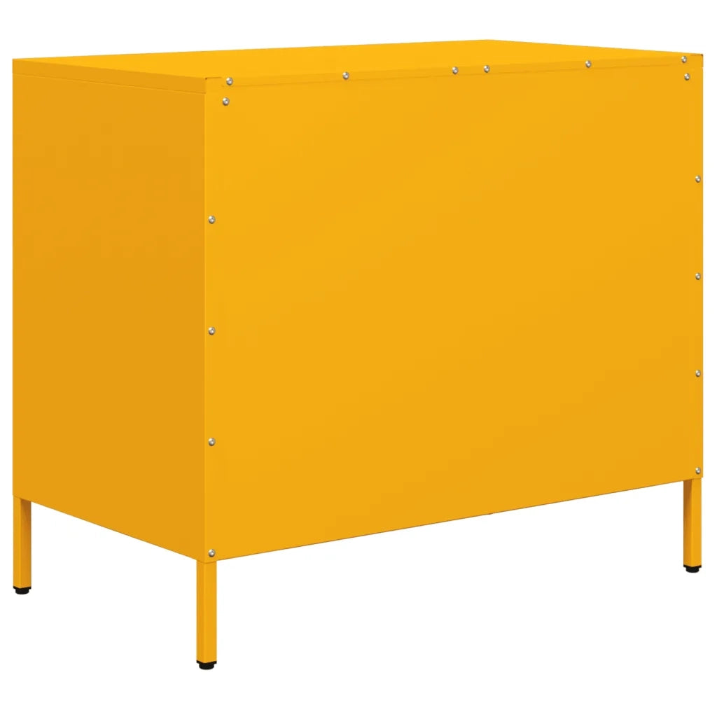 Credenza Giallo Senape 68x39x58,5 cm Acciaio Laminato a Freddo