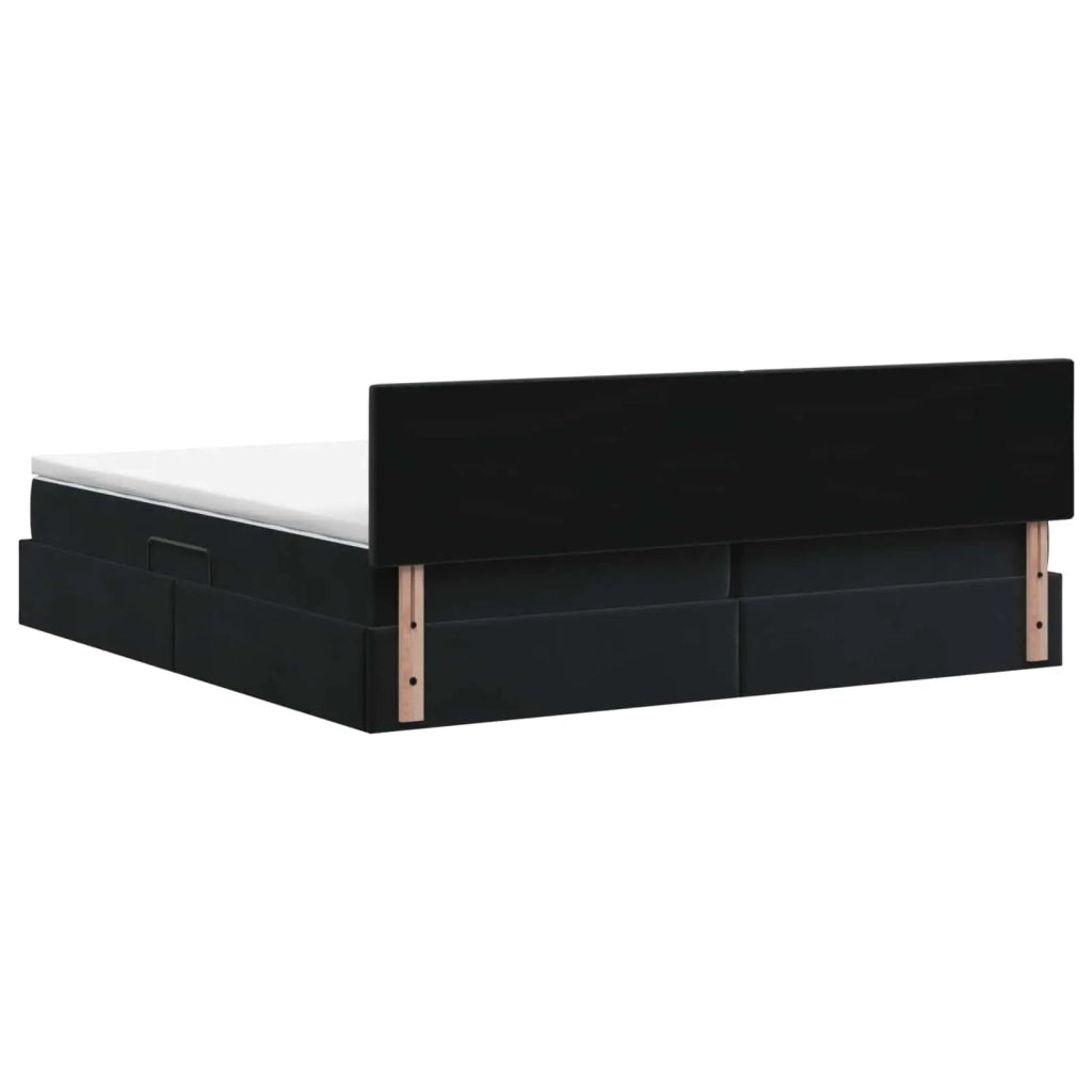 Letto con Contenitore con testiera Nero 200 x 200 cm Velluto 3458771