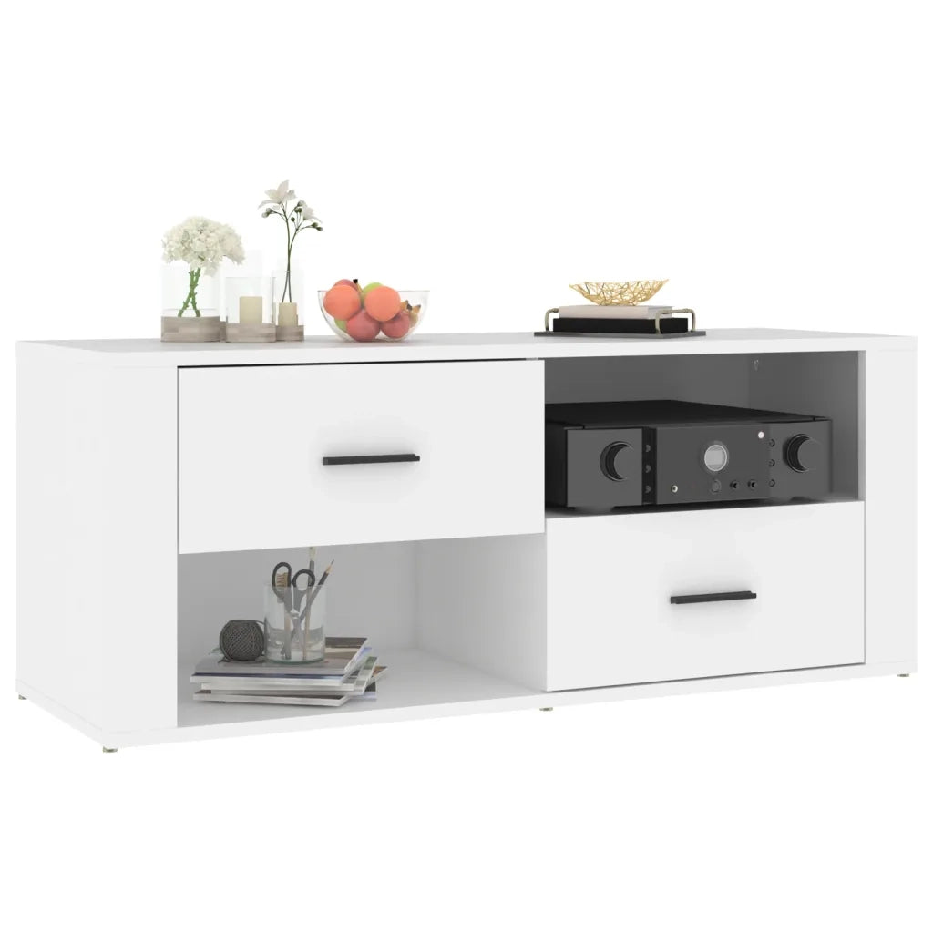 Mobile Porta TV Bianco 100x35x40 cm in Legno Multistrato 823099