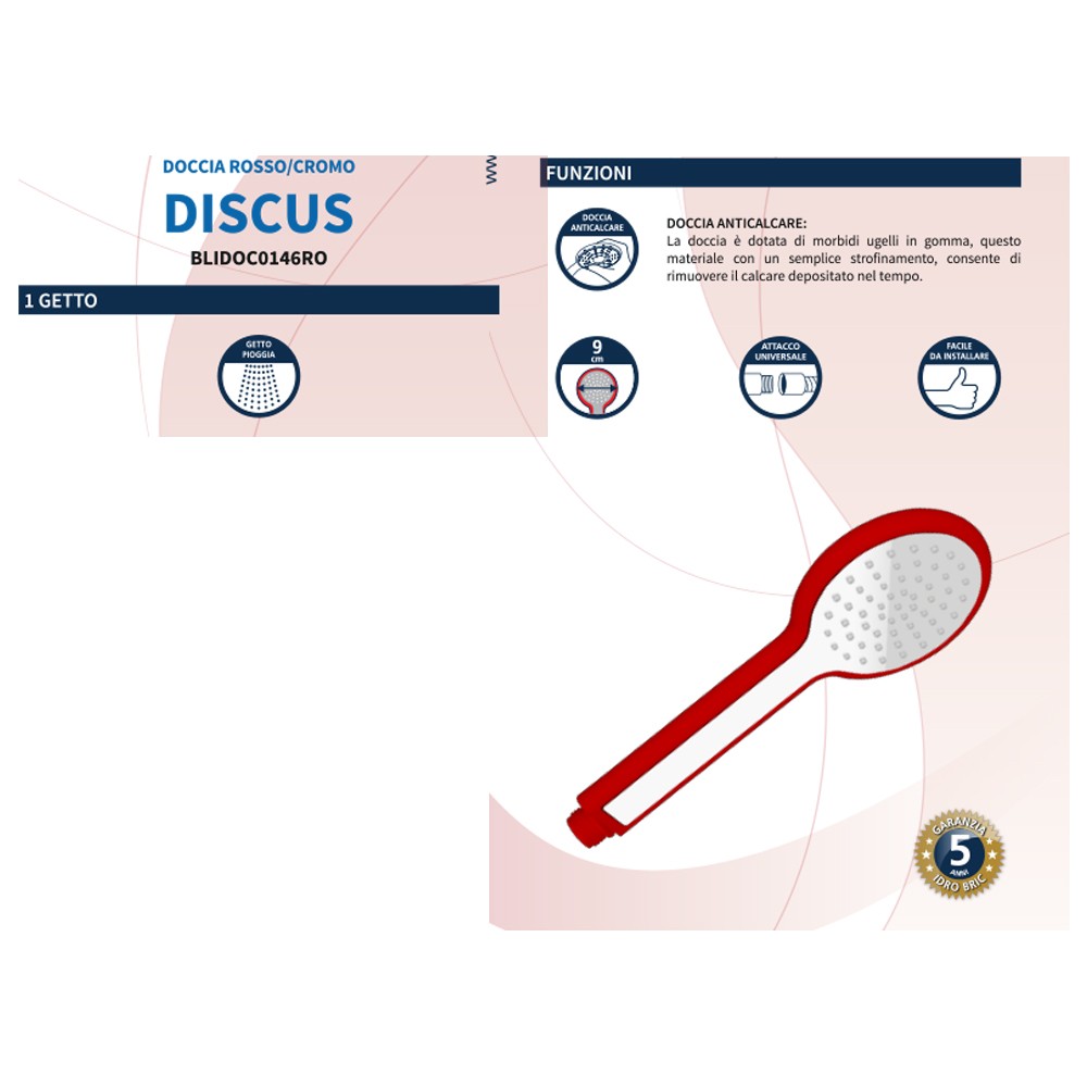 Doccino serie discus a 1 getto finitura rossa