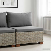 Divano Medio con Cuscini GENDT Rattan naturale Grigio Kubu 42034389