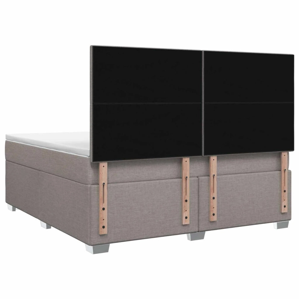 Letto box spring con materasso Tortora 160 x 200 cm Tessuto 3453455
