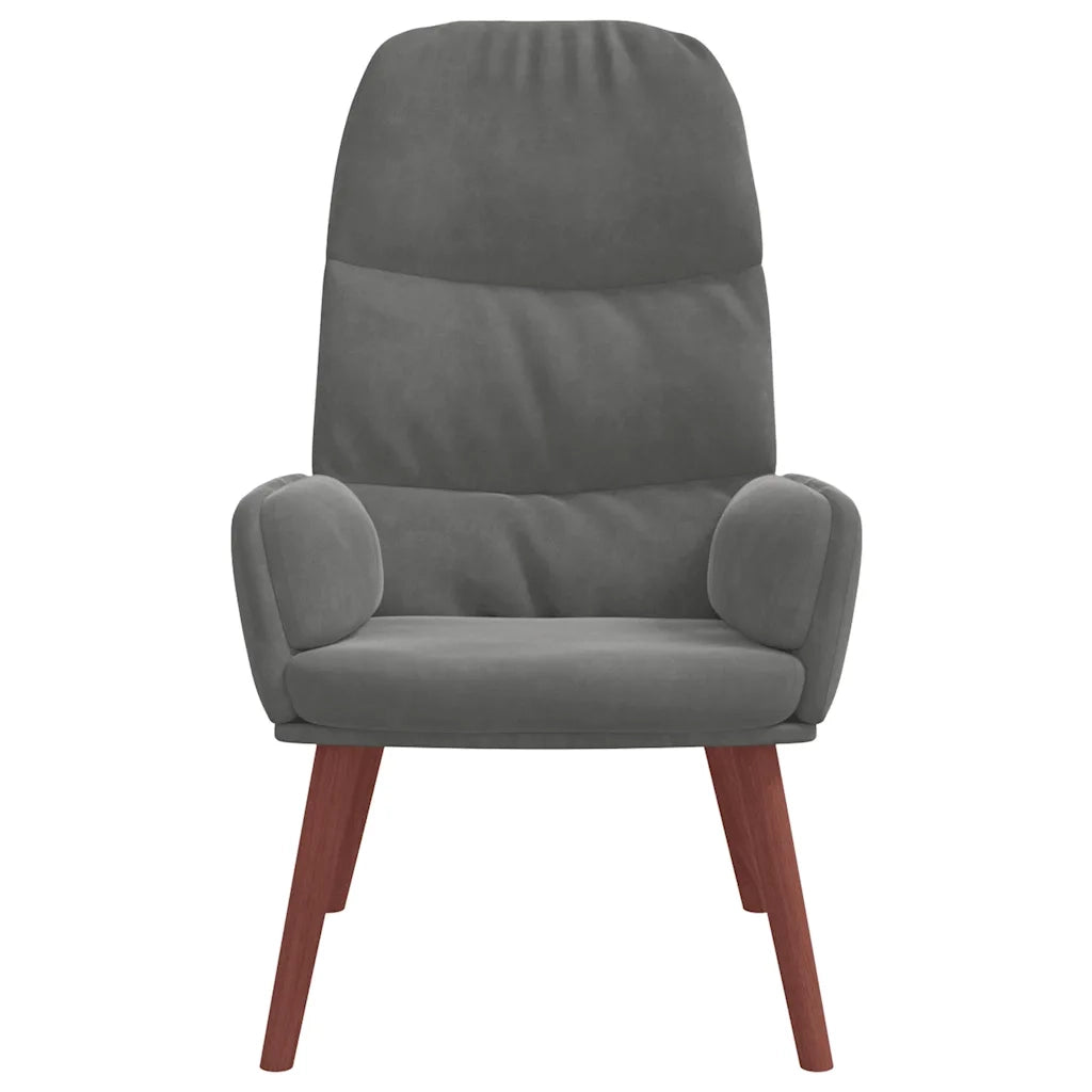 Sedia Relax Grigio Scuro in Velluto 4102611