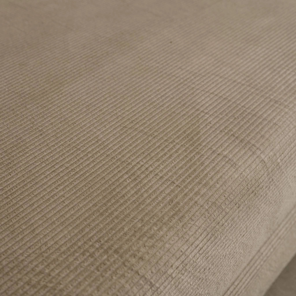 Divano letto futon in velluto a coste e struttura cromata, talpa