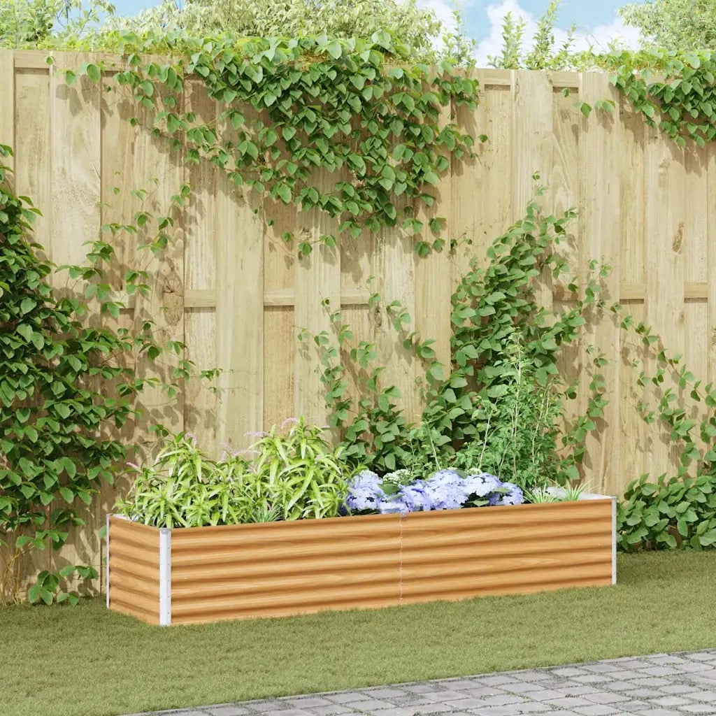 Fioriere | Cassetta per fiori | Letto rialzato da giardino 195 x 50 x 36 cm Acciaio zincato