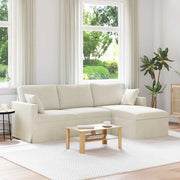 Divano Crema 198 x 134 x 80 cm Velluto
