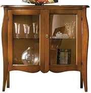 Vetrina in legno arte povera 2 porte tinta noce 107x46x102 - Mobili 2G