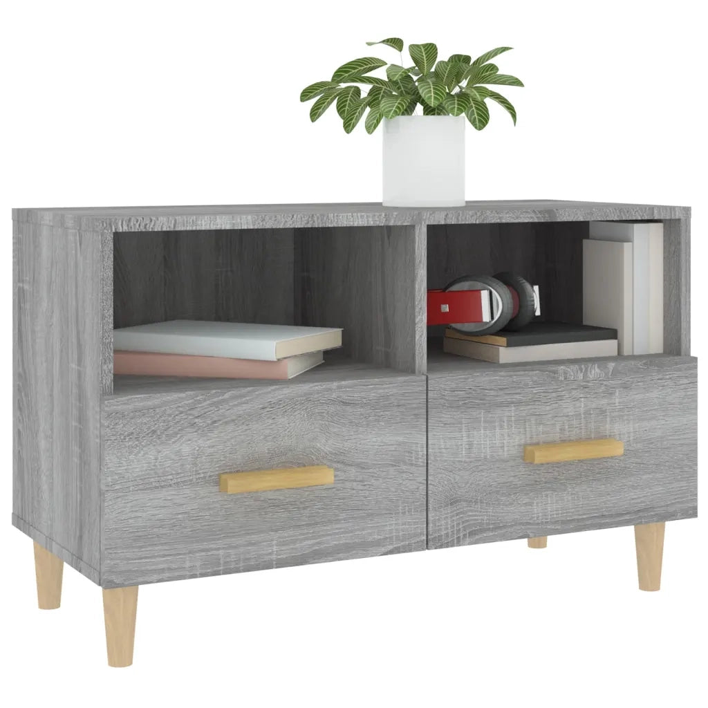 Mobile Porta TV Grigio Sonoma 80x36x50 cm in Legno Multistrato 817490