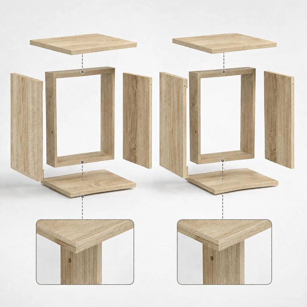 Cube Shelves, 2 Pieces, Sonoma Oak, 30x15x30 Cm
