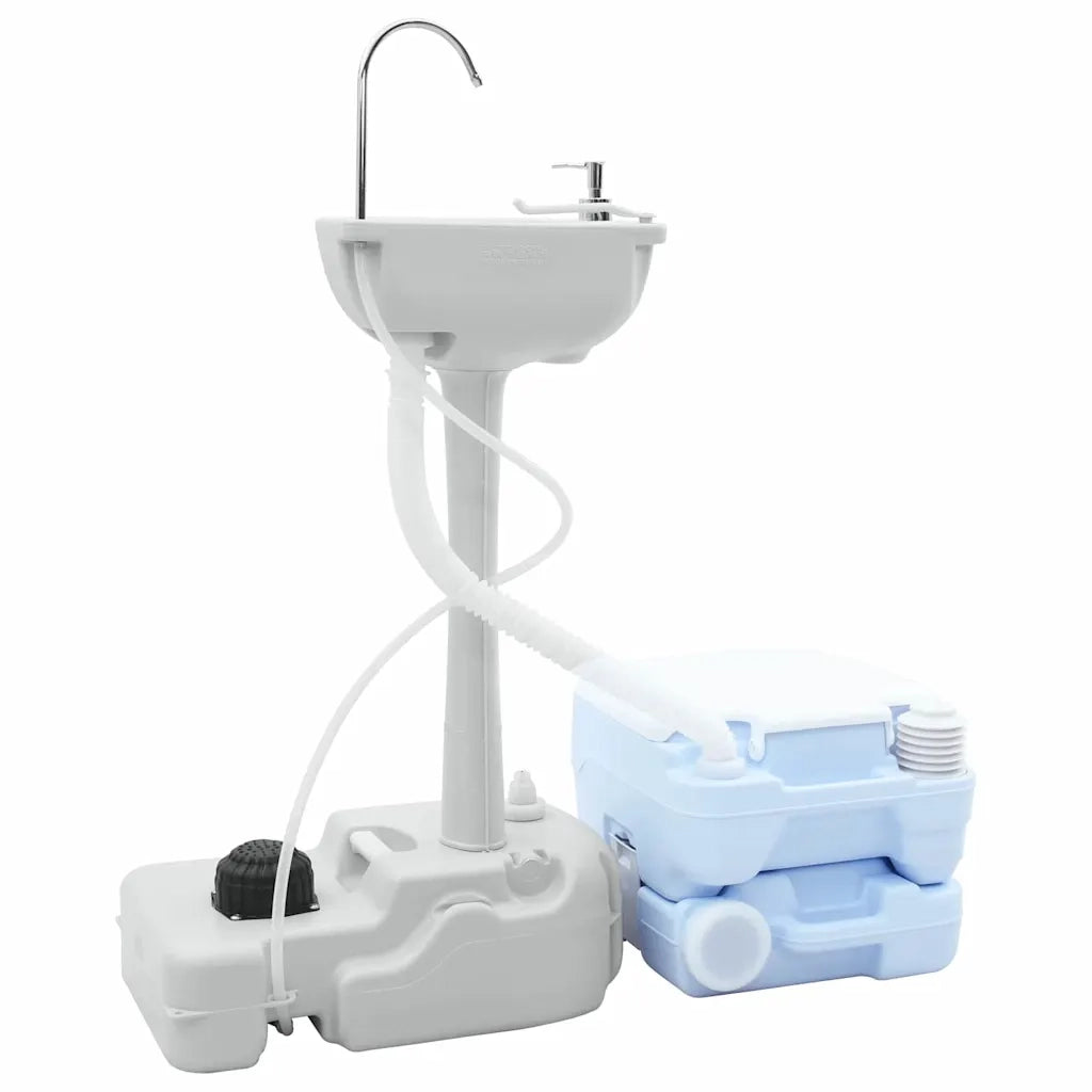 Set di toilette per il campeggio 2 pcs Blu e Bianco 42001434