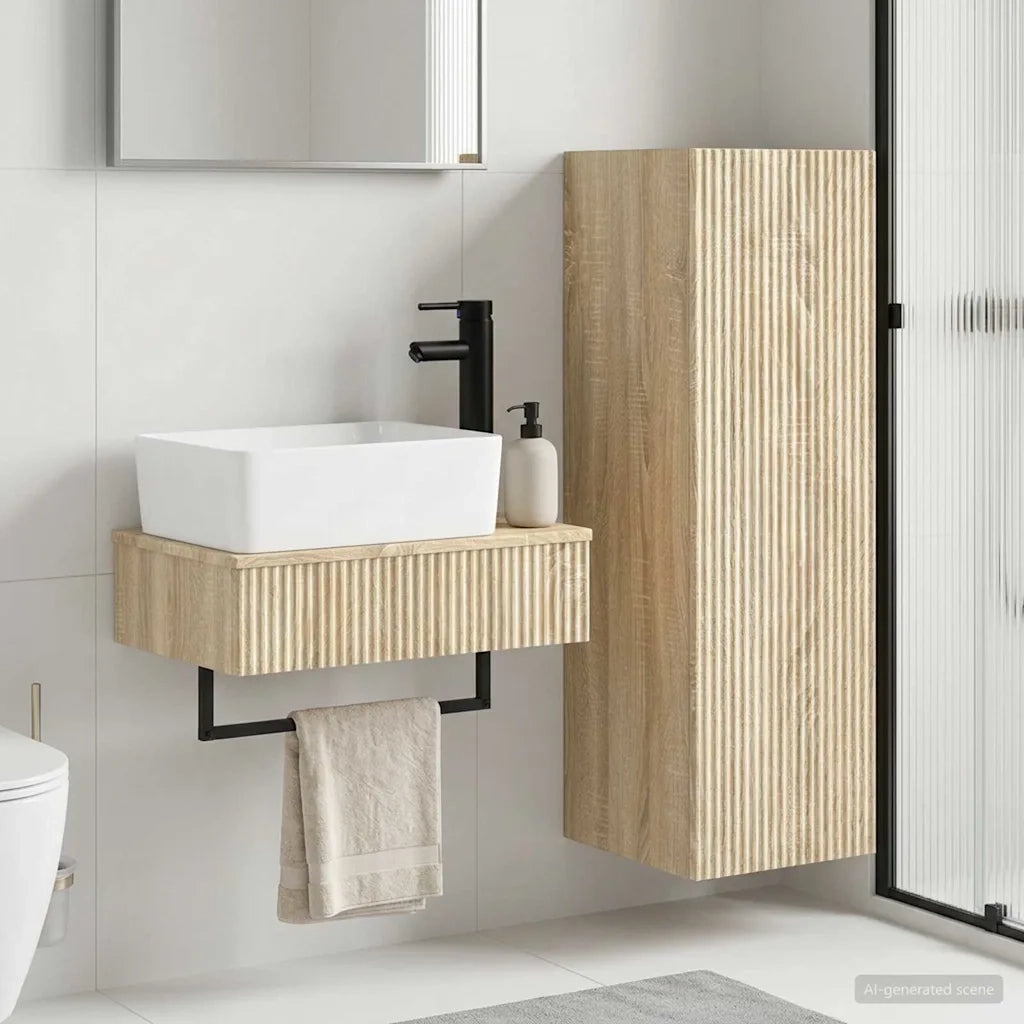 Set di mobili per il bagno 2 pz Rovere Sonoma 3406105