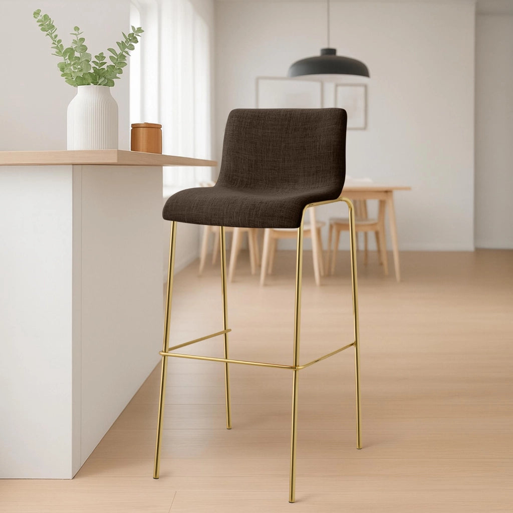 Sgabello da bar Hoover in tessuto 4 piedi oro 2