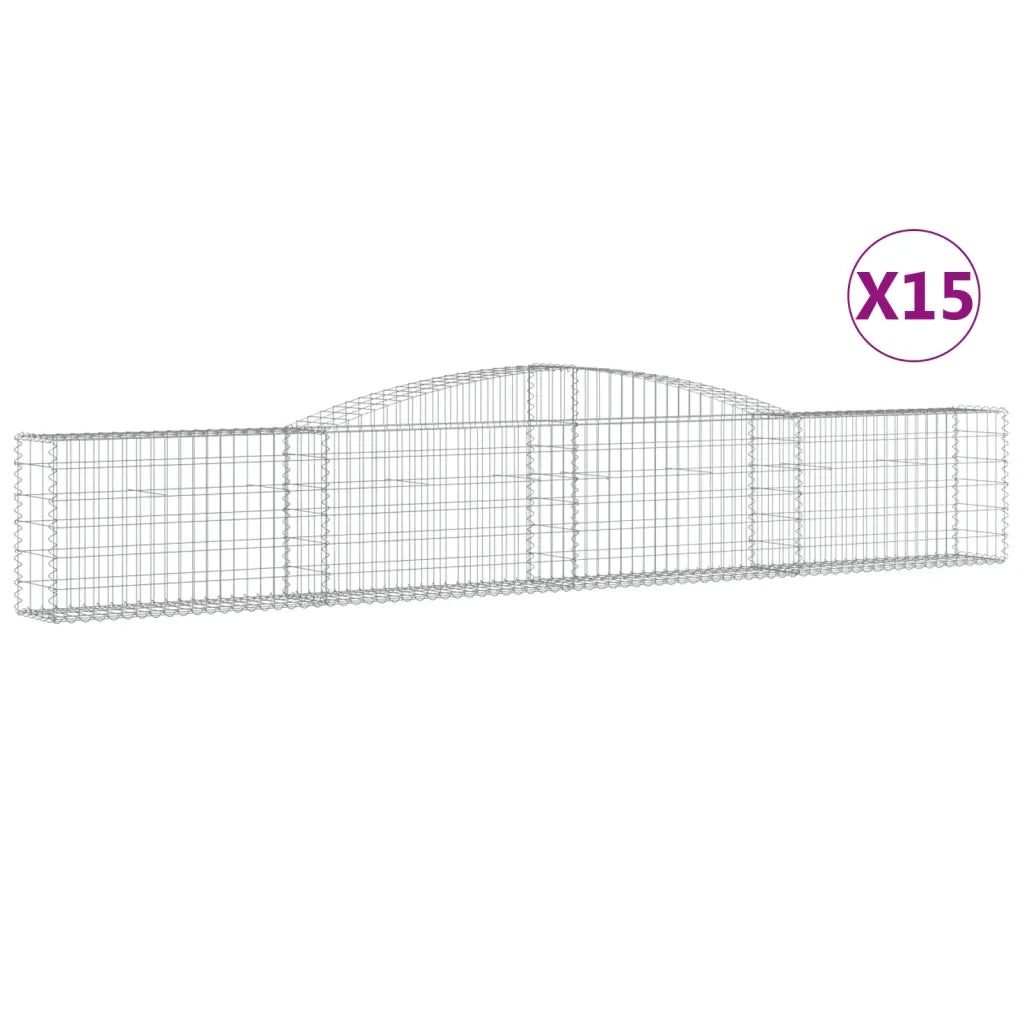 Cesti Gabbioni ad Arco 15 pz 400x30x60/80 cm Ferro Zincatocod mxl 125070