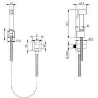 Kit per wc in ottone con rubinetto apertura/chiusura , flessibile 120 cm