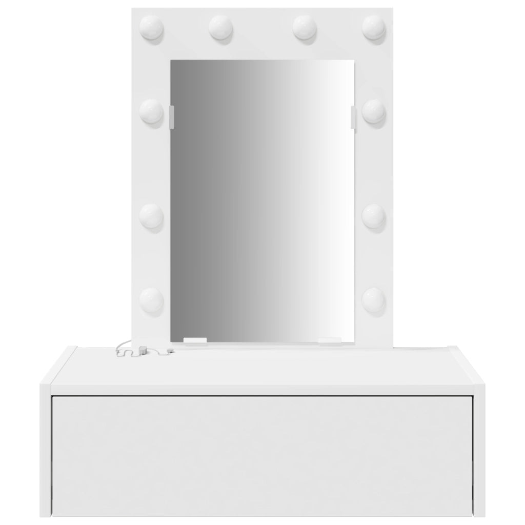 Tavolo da trucco a muro con luci LED - Bianco