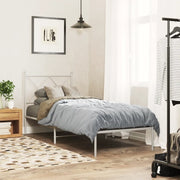 Giroletto senza Materasso con Testiera-Struttura Letto Metallo Bianco 75x190 cm 711348