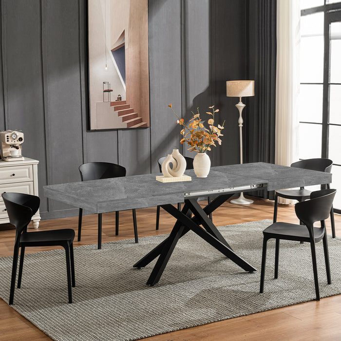 Tavolo da Pranzo Cucina Allungabile Estensibile 90 x 140 fino a 220 cm Cemento