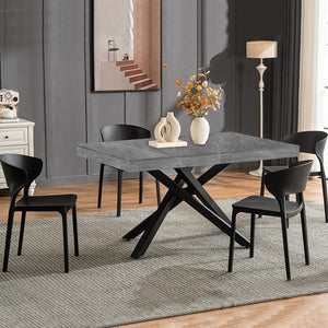 Tavolo da Pranzo Cucina Allungabile Estensibile 90 x 140 fino a 220 cm Cemento