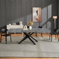 Tavolo da Pranzo Cucina Allungabile Estensibile 90 x 140 fino a 220 cm Cemento