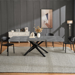 Tavolo da Pranzo Cucina Allungabile Estensibile 90 x 140 fino a 220 cm Cemento