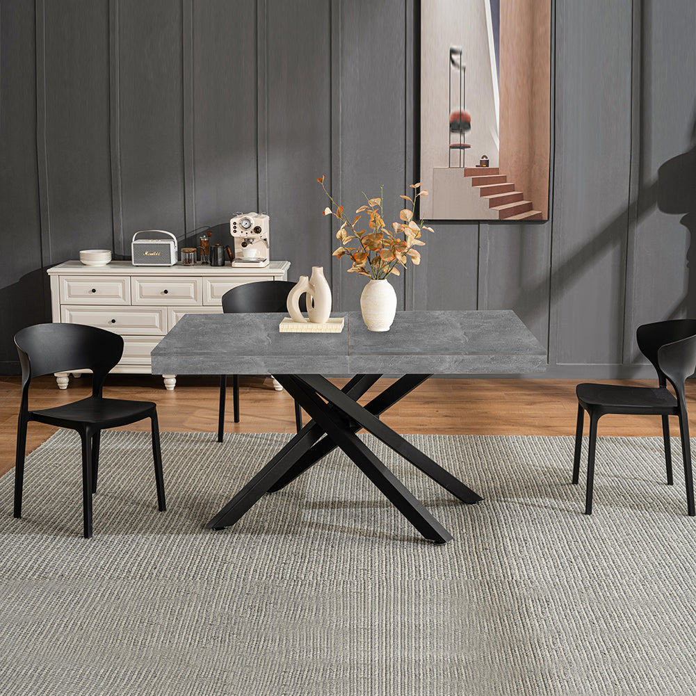Tavolo da Pranzo Cucina Allungabile Estensibile 90 x 140 fino a 220 cm Cemento