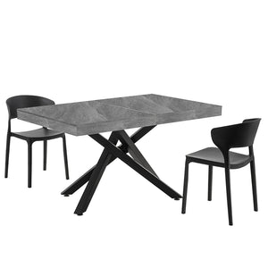 Tavolo da Pranzo Cucina Allungabile Estensibile 90 x 140 fino a 220 cm Cemento