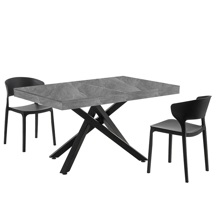 Tavolo da Pranzo Cucina Allungabile Estensibile 90 x 140 fino a 220 cm Cemento