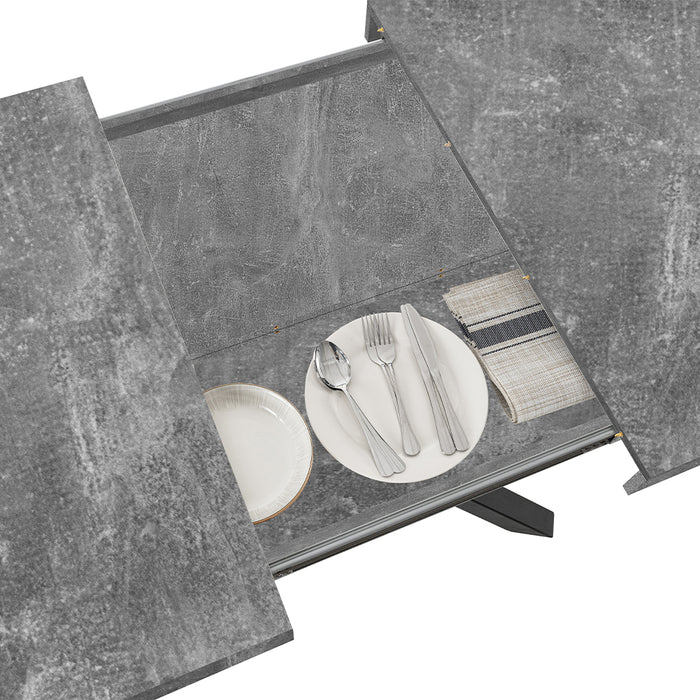 Tavolo da Pranzo Cucina Allungabile Estensibile 90 x 140 fino a 220 cm Cemento