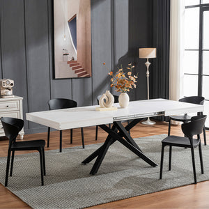 Tavolo da Pranzo Cucina Allungabile Estensibile 90 x 140 fino a 220 cm Bianco