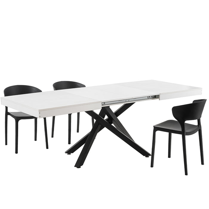 Tavolo da Pranzo Cucina Allungabile Estensibile 90 x 140 fino a 220 cm Bianco
