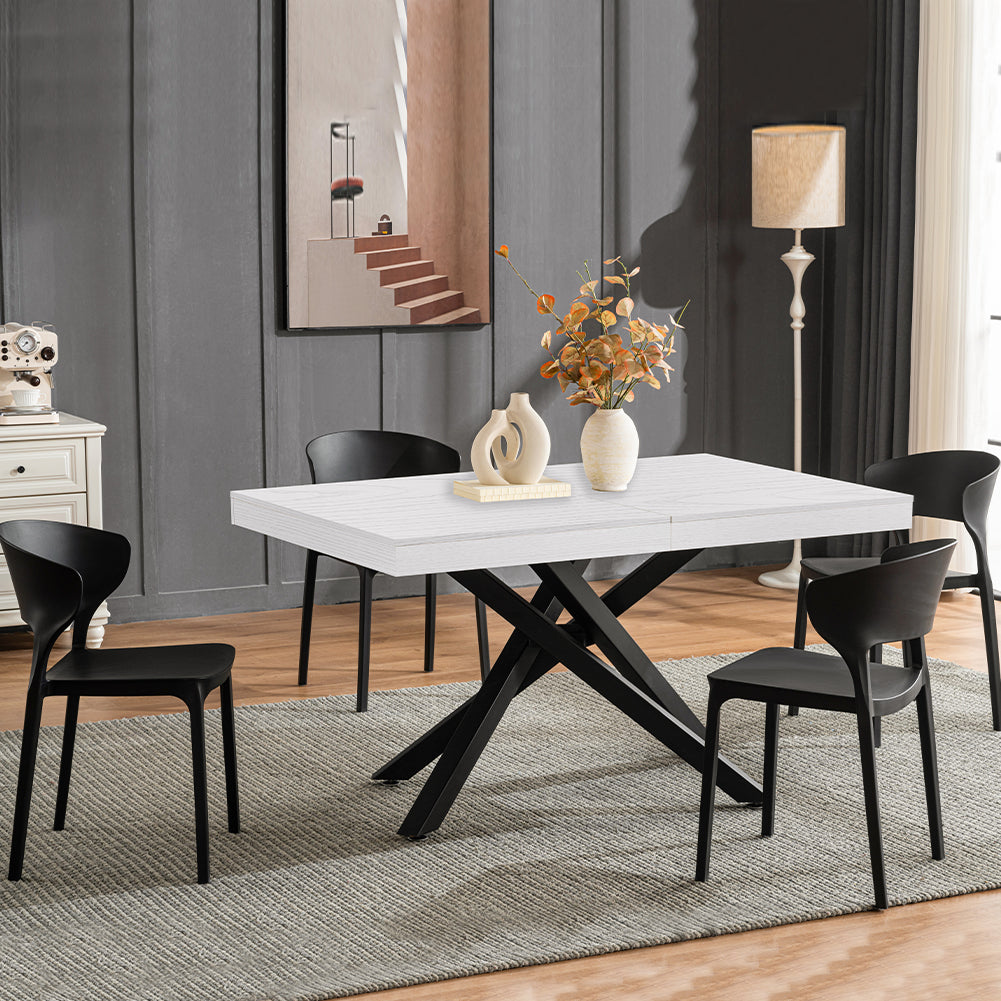 Tavolo da Pranzo Cucina Allungabile Estensibile 90x140 - 220cm Bianco Frassinato