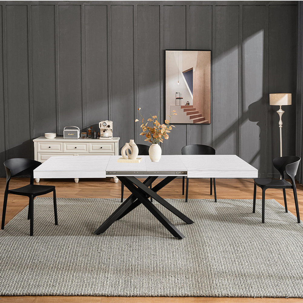 Tavolo da Pranzo Cucina Allungabile Estensibile 90x140 - 220cm Bianco Frassinato