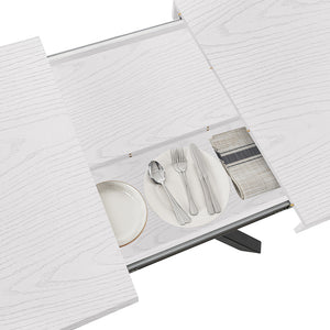 Tavolo da Pranzo Cucina Allungabile Estensibile 90x140 - 220cm Bianco Frassinato