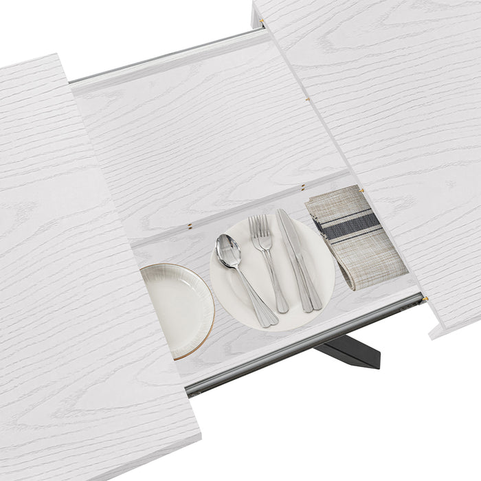 Tavolo da Pranzo Cucina Allungabile Estensibile 90x140 - 220cm Bianco Frassinato