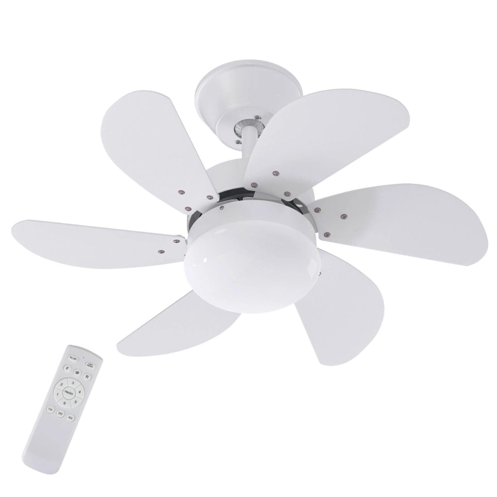ZMH Ventilatore da Soffitto con Luci e Telecomando 6 Pale 75 cm Timer per Camera da Letto Cucina Senza Lampadina