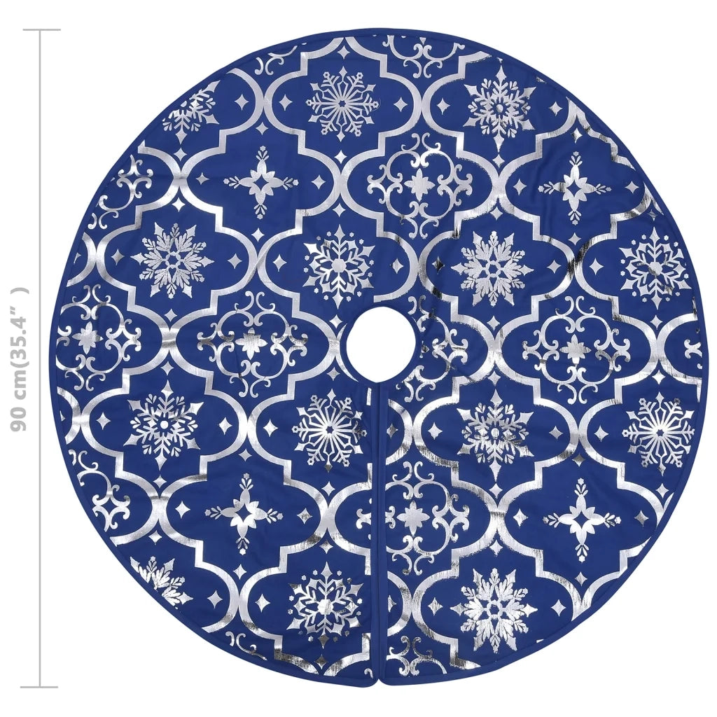 Gonna Albero Natale Raffinata con Calza-Decorazioni natalizie Blu in Tessuto 90 cm