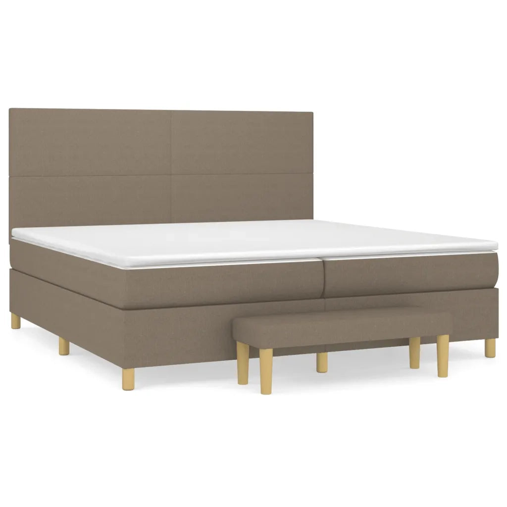 Giroletto a Molle con Materasso Tortora 200x200 cm in Tessuto 3137025