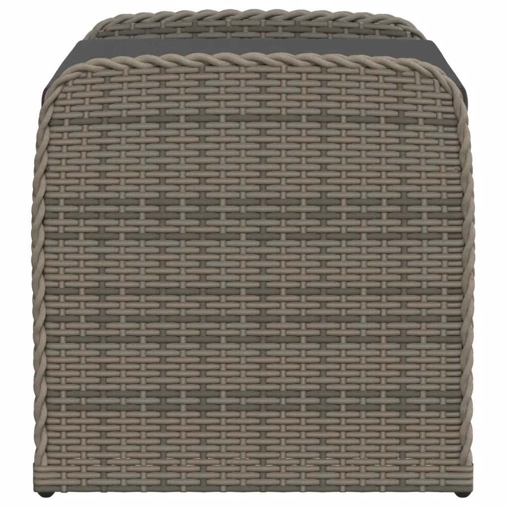 Cassapanca con Cuscino-Baule-Panca con ContenitoreGrigia 80x51x52 cm in Polyrattan
